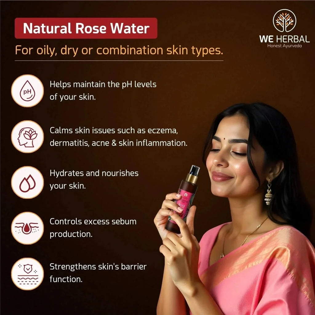 We Herbal|Honest Ayurveda Pure Rose Water: The Best Toner And Hydrating Solution For Your Skin - Distacart