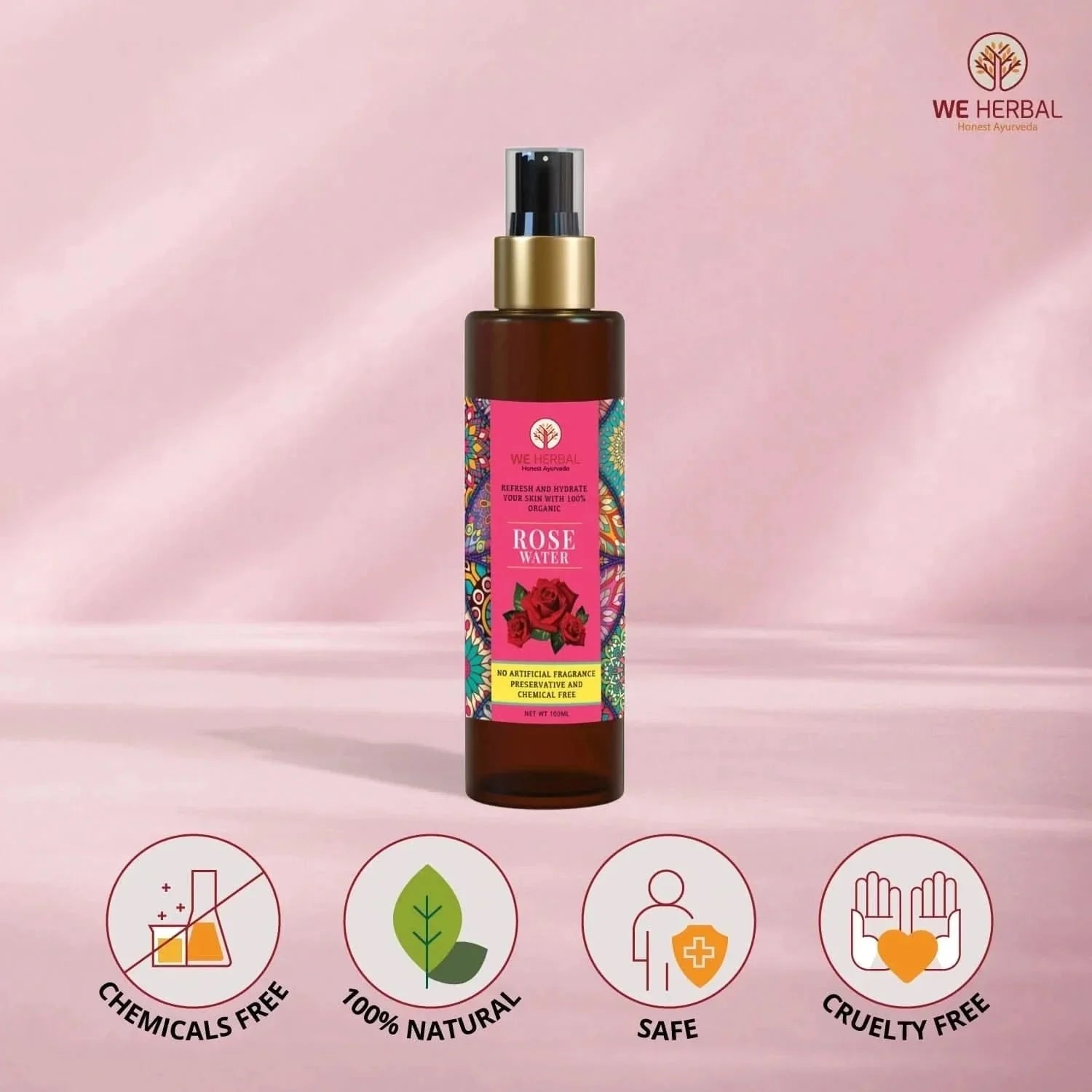 We Herbal|Honest Ayurveda Pure Rose Water: The Best Toner And Hydrating Solution For Your Skin - Distacart