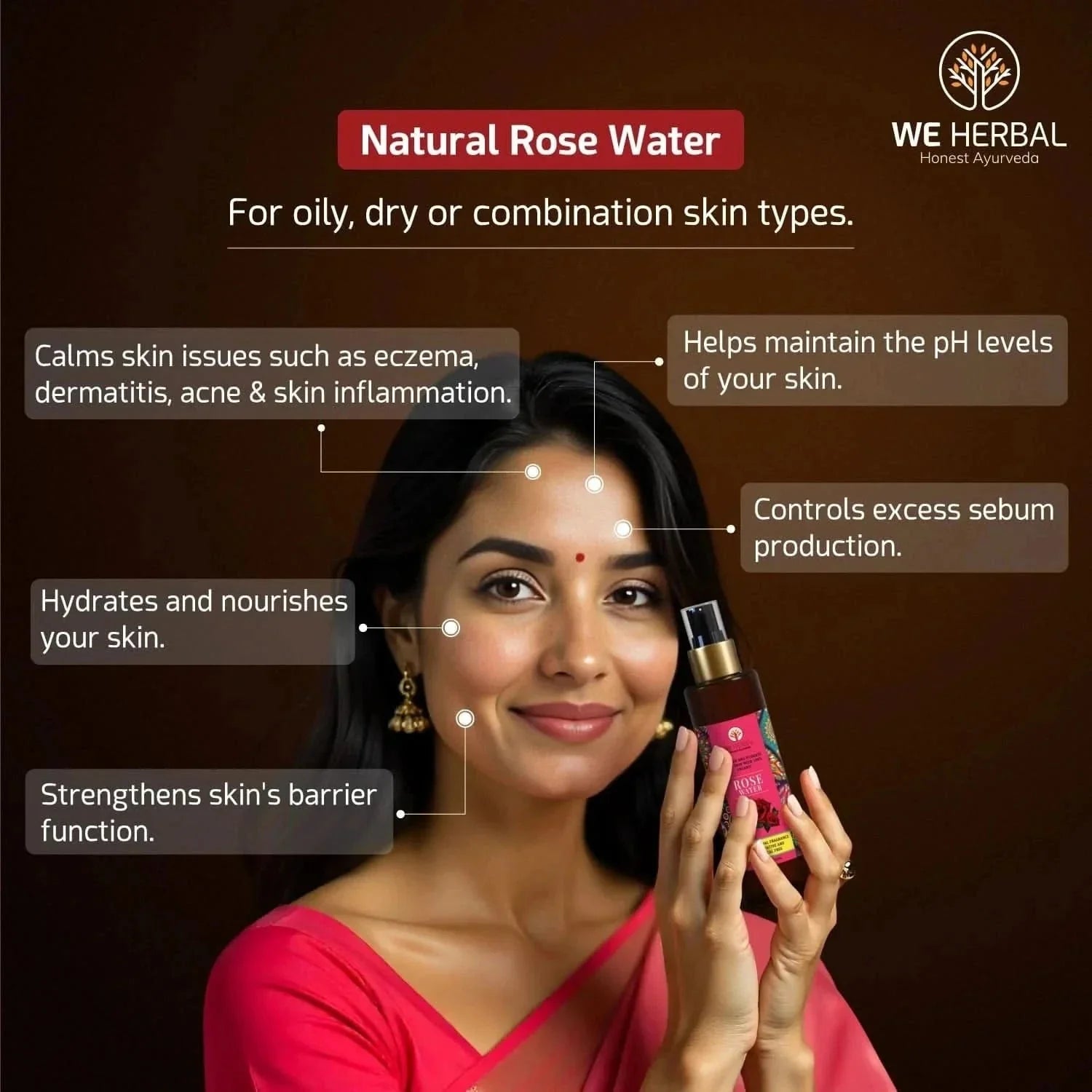 We Herbal|Honest Ayurveda Pure Rose Water: The Best Toner And Hydrating Solution For Your Skin - Distacart
