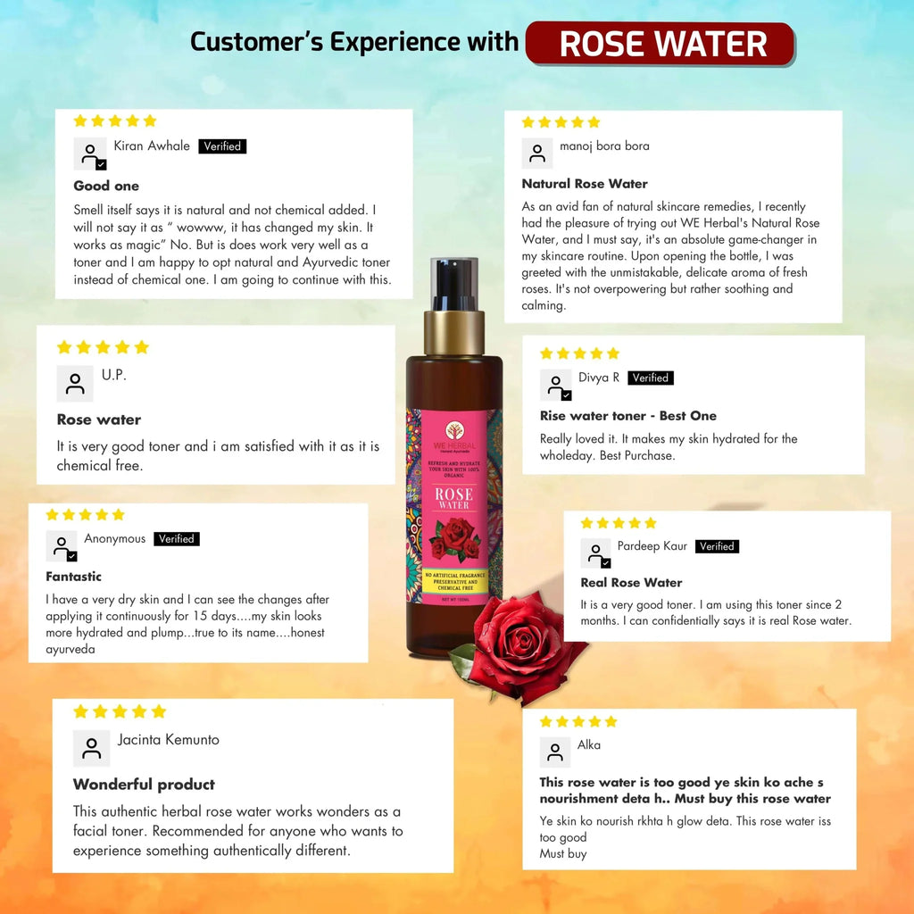 We Herbal|Honest Ayurveda Pure Rose Water: The Best Toner And Hydrating Solution For Your Skin - Distacart