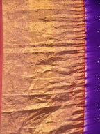 Purple Bandhani Kanchipuram Silk Handloom Saree with Pallu and Border Design - Global Threads