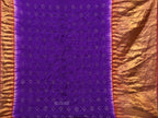 Purple Bandhani Kanchipuram Silk Handloom Saree with Pallu and Border Design - Global Threads