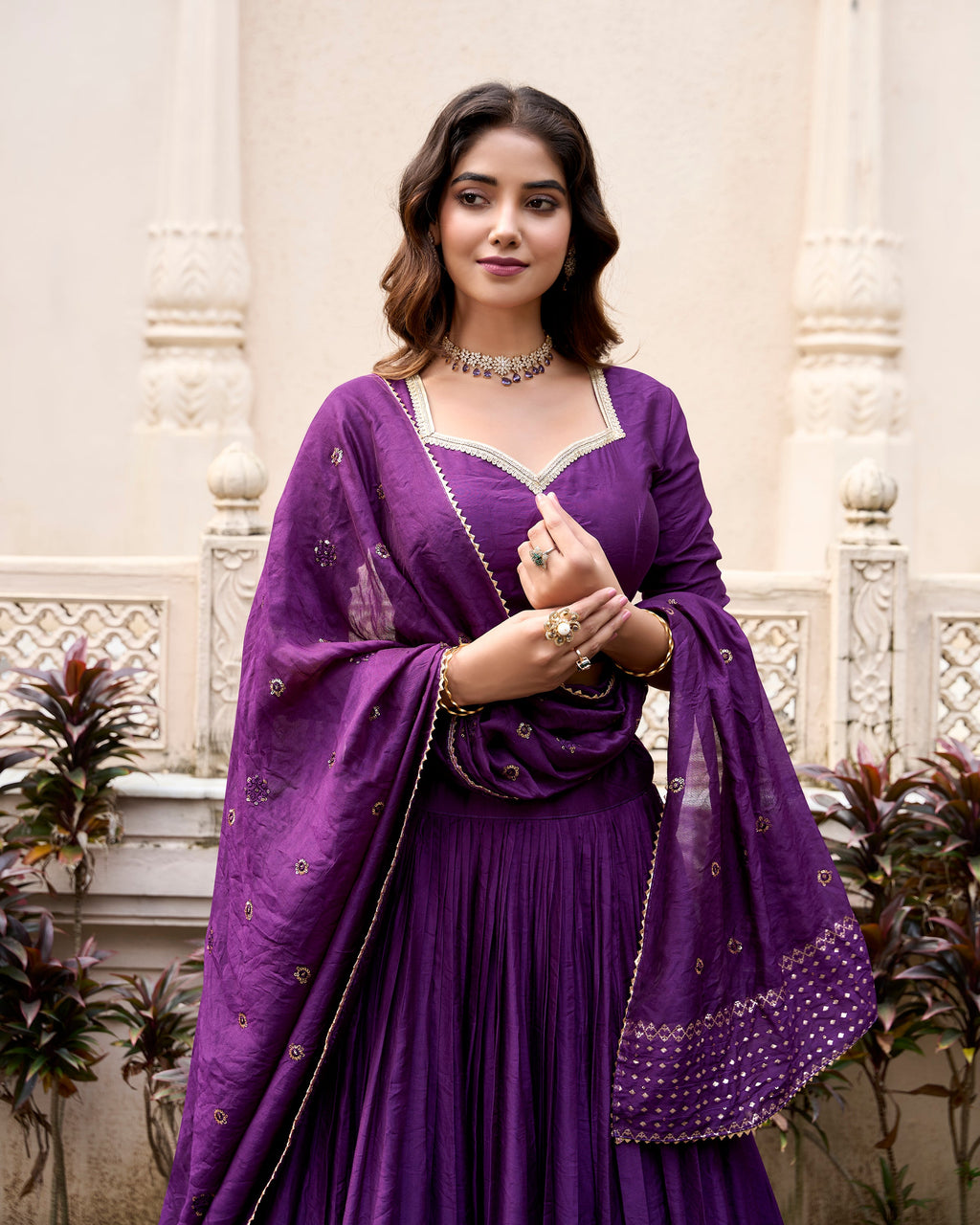 Evanik Women Pure Chanderi Plain With Zari Weaving Work Border Stitched Lehenga With Unstitched Blouse Dupatta(Up to 42) - Distacart