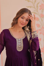 Evanik Faux Georgette With Embroidered Work Wedding Gown Dupatta - Distacart