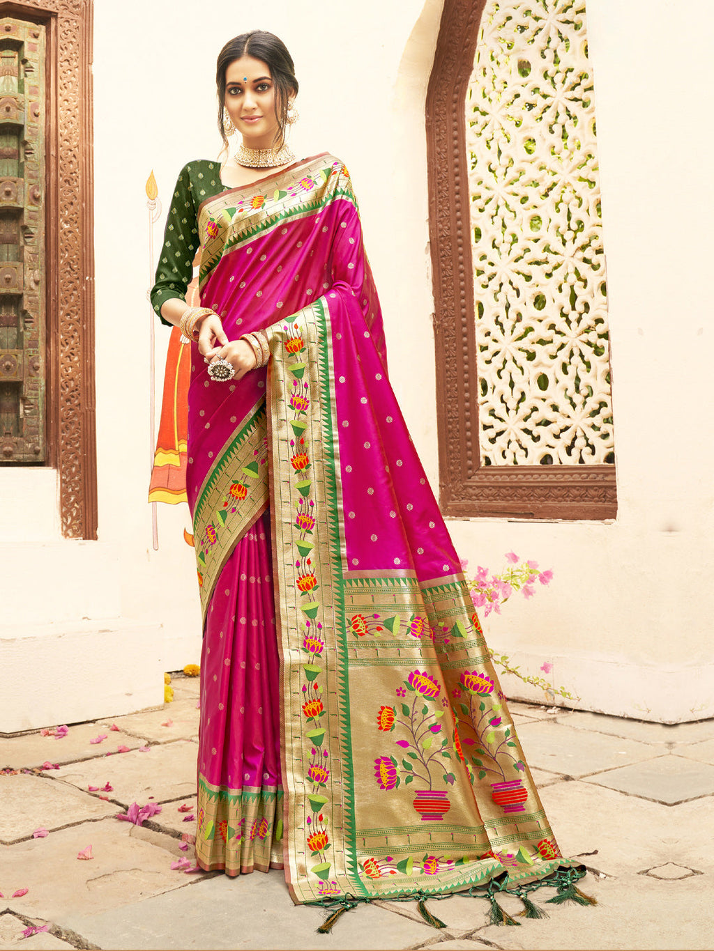 Anaita Purple Silk Saree With Blouse Piece - Distacart