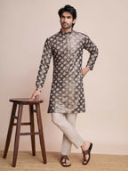 Vastranavya Traditional Festival Wear Pure Silk Thread & Sequence Embroidered Work Kurta