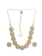 Kundan Choker with Studs Jewellery Set (silver) - Ruby Raang