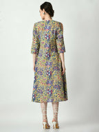 Myshka Women's Multi Floral Printed A-Line Dress - Distacart