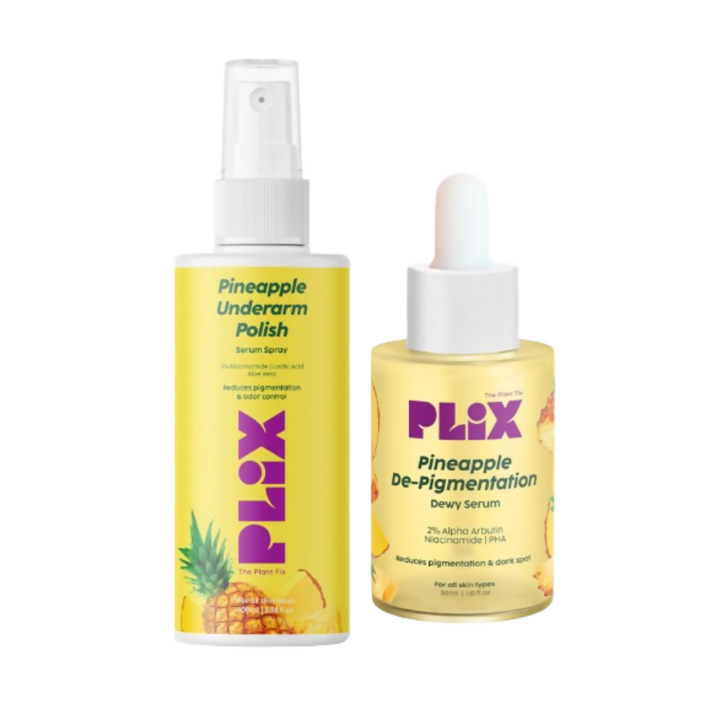 PLIX The Plant Fix Underarm Depigmentation Serum Spray & 2% Alpha Arbutin Face Serum