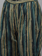 Yufta Women Green Printed Gotta Patti Pure Cotton Kurta with Trouser and Dupatta