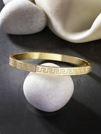 NVR Men's Set of 2 Gold & Black Rhodium-Plated Stainless Steel Kada Bracelet - Distacart