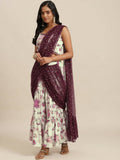 Ahalyaa Cream & Maroon Colour Floral Printed Co-ord Sets - Distacart
