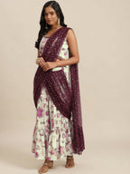 Ahalyaa Cream & Maroon Colour Floral Printed Co-ord Sets - Distacart