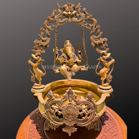 Brass Uruli with Ganesha