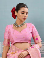 Shree Shyam Fashion Light Pink Silk Saree - Distacart