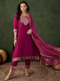 Sangria Woven Design Kurta & Trouser With Dupatta