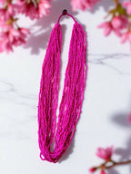 Inhanns Rangsaaz 20-Layer Luxe Long Beaded Only Necklace - Pink Only Necklace