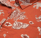 Orange Men Pure Cotton Relaxed Opaque Printed Casual Resort Shirt - Mahotsav