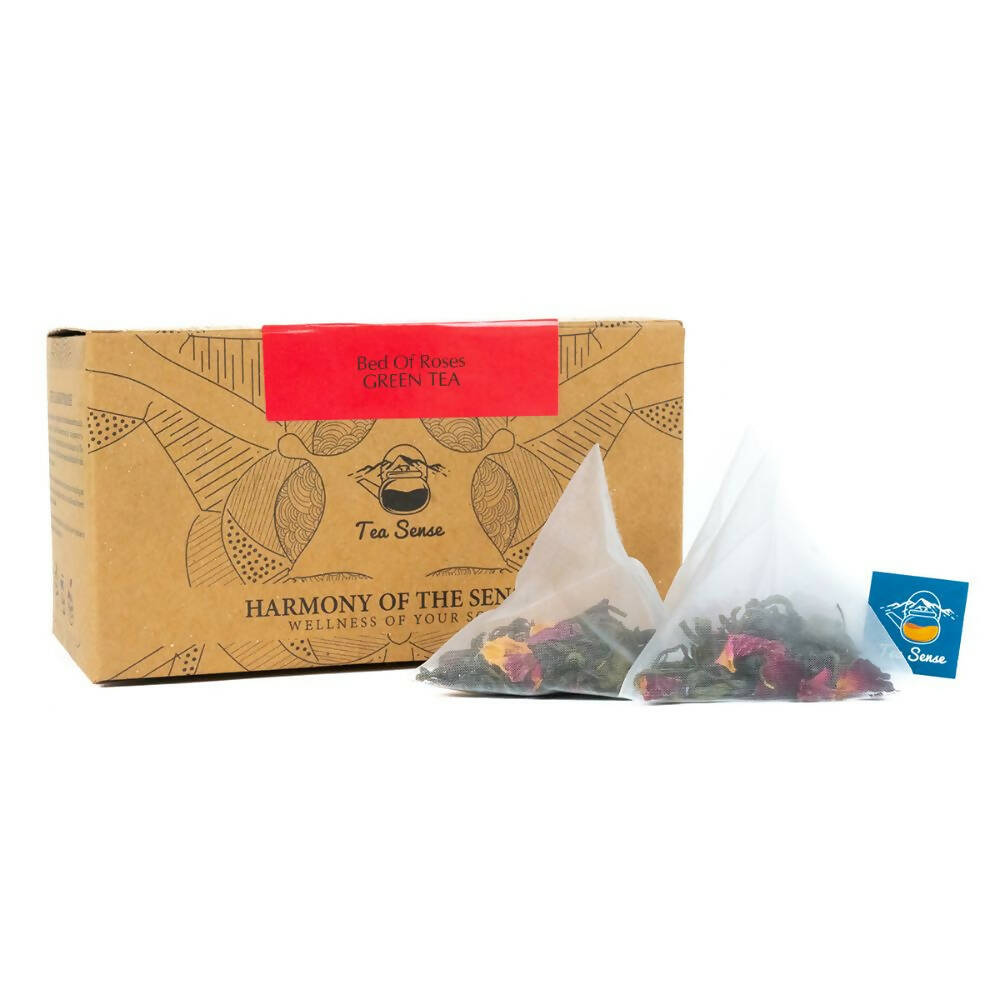 Tea Sense Bed Of Roses Green Tea Bags Box - Distacart