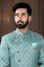 Joban Fashion Men's Green Woven Jacquard Kurta with Pyjama
