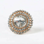 Mominos Fashion Joharkamal Gold-Plated Stone Studded Adjustable Finger Ring - Design 06 - Distacart
