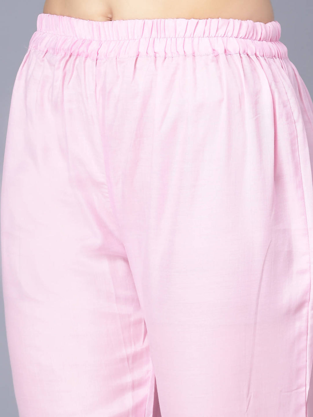 Myshka Women Pink Striped Empire Kurti with Trousers With Dupatta - Distacart