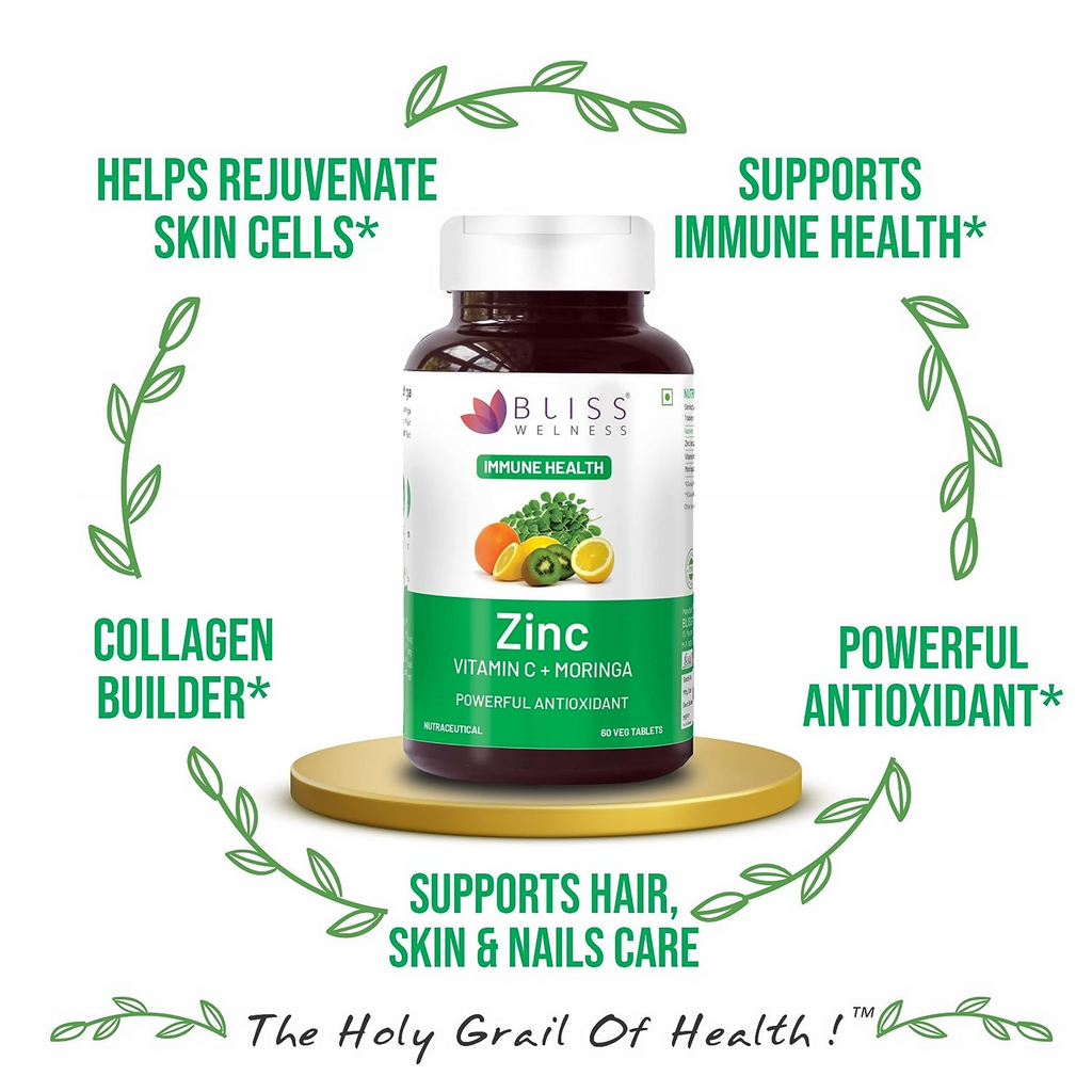 Bliss Welness Zinc Vitamin C+ Moringa Tablets - Limited Time Offer