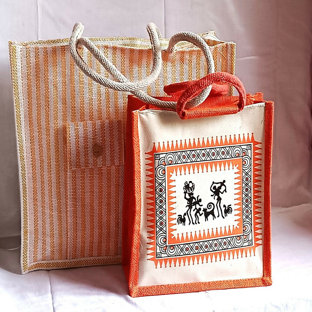 Jute Ladies Fashion Bags in Combo - Big & Small