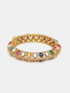 Ruby Raang 22k Gold Polished Multi Kundan Bracelet - Distacart