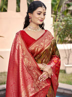 Shree Shyam Fashion Mehndi Pochampally Silk Saree - Distacart