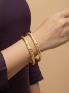 NVR Women Set of 2 Gold Plated Traditional Kada Bangle - Distacart