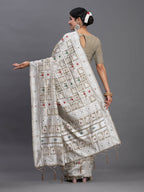 Shree Shyam Fashion Linen Cotton Beige Saree - Distacart
