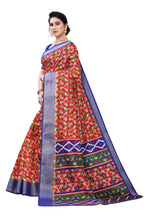 Vamika Red Linen Jari Border Saree - Distacart