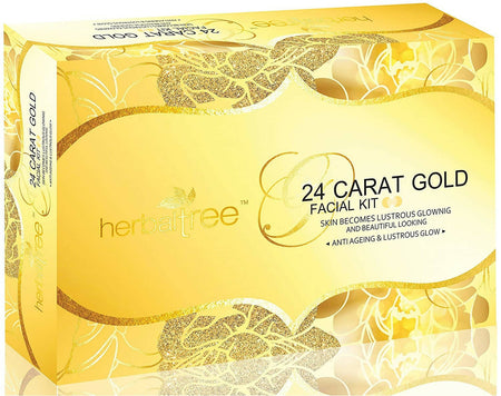 Herbal Tree 24 Carat Gold Facial kit For Anti-Ageing, Gold Radiance & Instant Glow