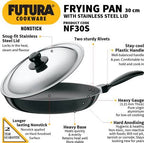 Hawkins Futura Non-stick Frying Pan 30 cm Diameter with Lid 1 L (NF30S)