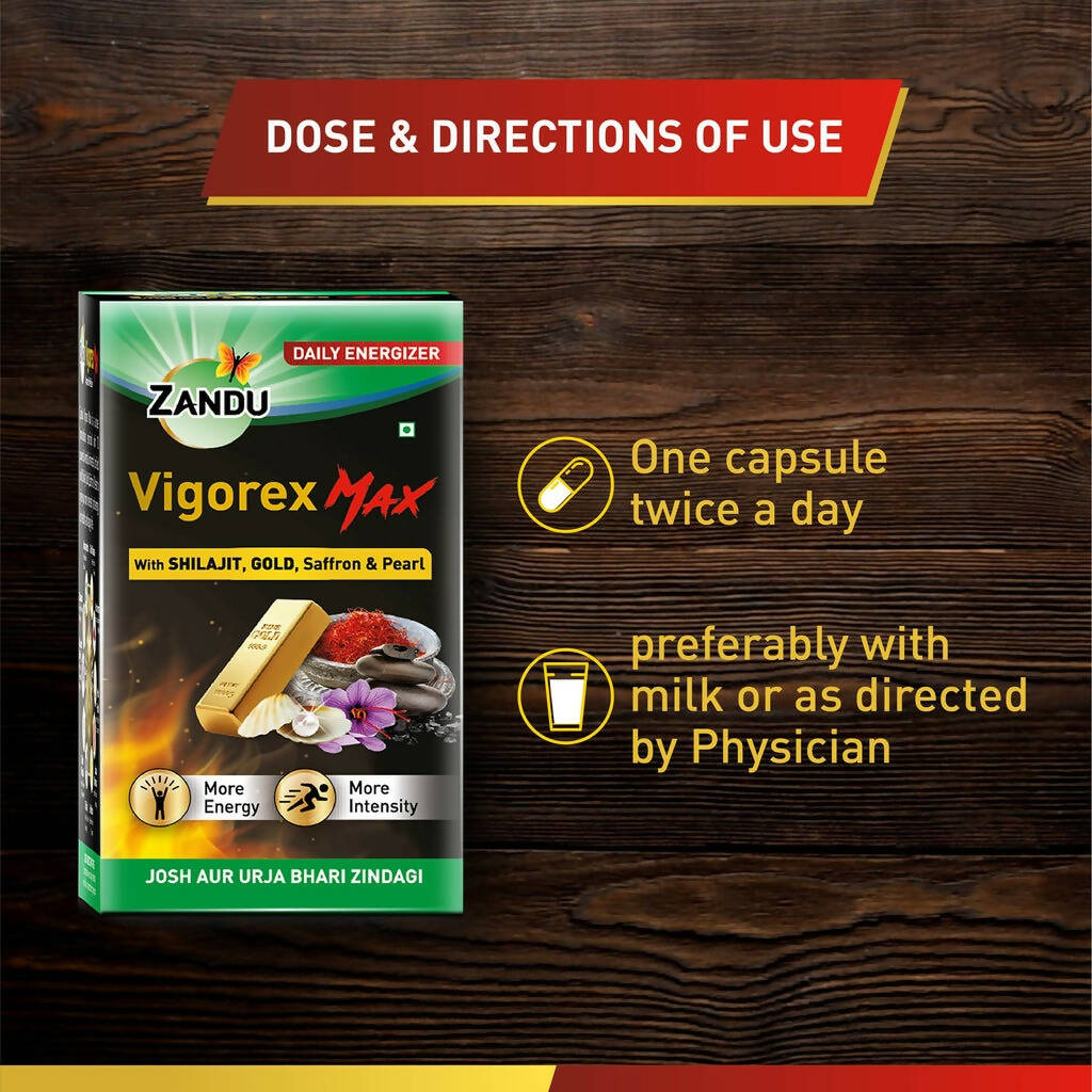 Zandu Vigorex Max Capsules - Distacart