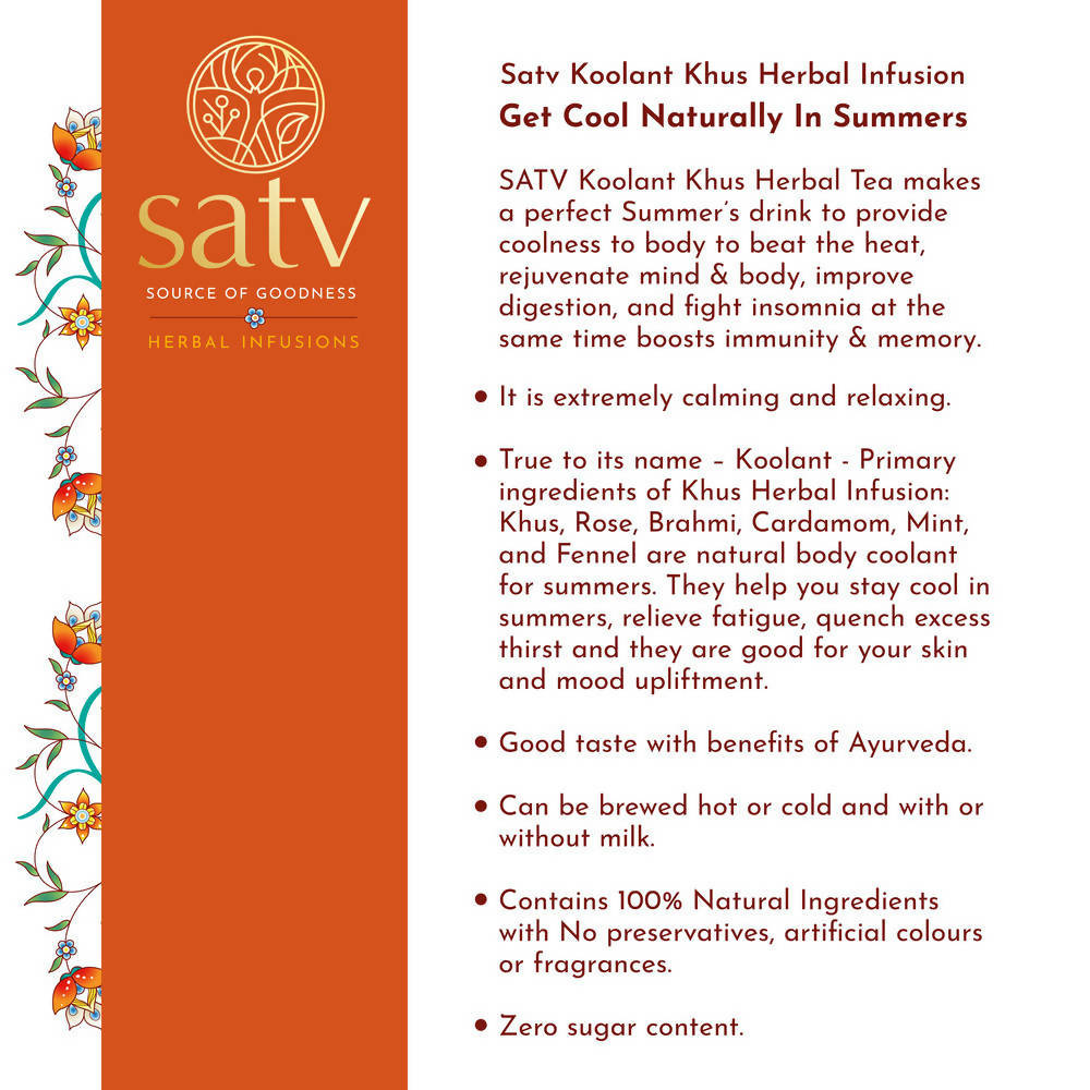 Satv Koolant Khus Herbal Infusion Tea Bags - Distacart
