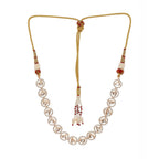 Patti Shapped Kundan and Round Diamond Neckpiece (Gold) - Ruby Raang