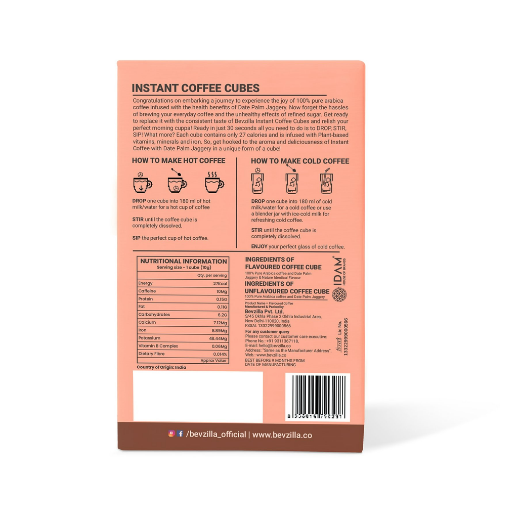 Bevzilla Chocolate & Mocha + Belgian Chocolate Coffee Cubes - Distacart