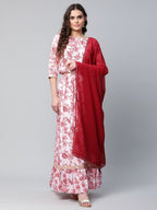 Ahalyaa Women Rayon Pretty Pink Printed Ready to Wear Lehenga Choli with Dupatta - Distacart