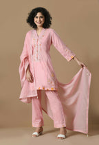 Joban Fashion Pink Cotton Kurta Set