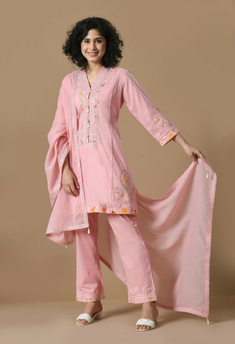 Joban Fashion Pink Cotton Kurta Set