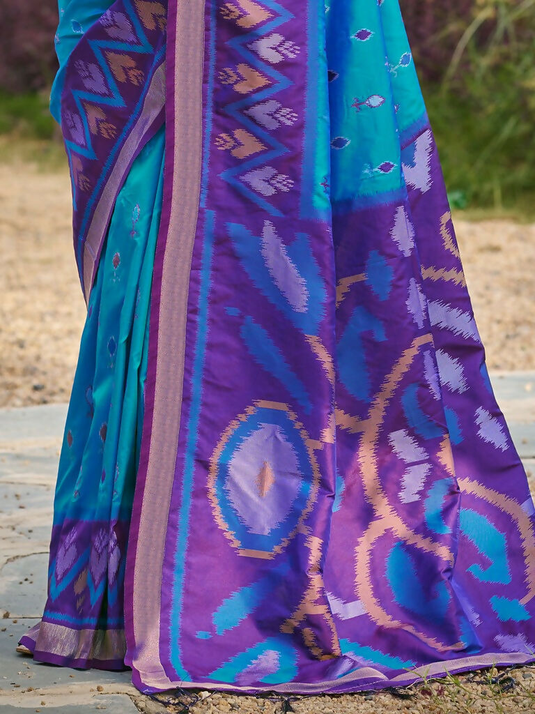 Shree Shyam Fashion Blue Soft Silk Saree - Distacart