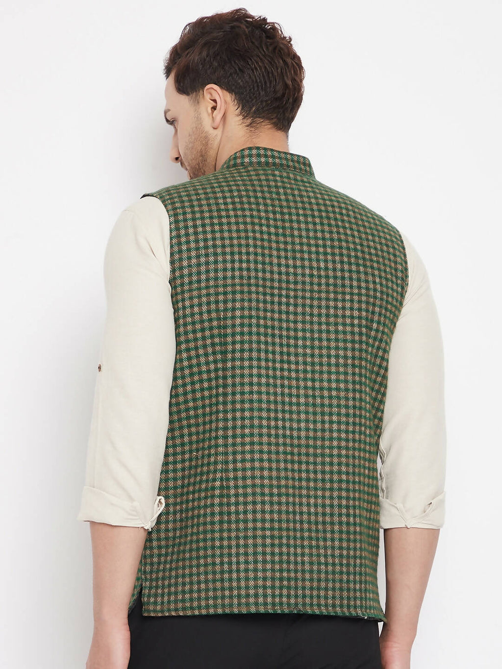 Even Apparels Green Wool Men Woven Nehru Jacket - Distacart