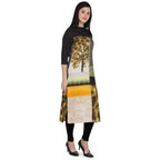 Kanoor Women's Multicolour Designed Straight Kurti