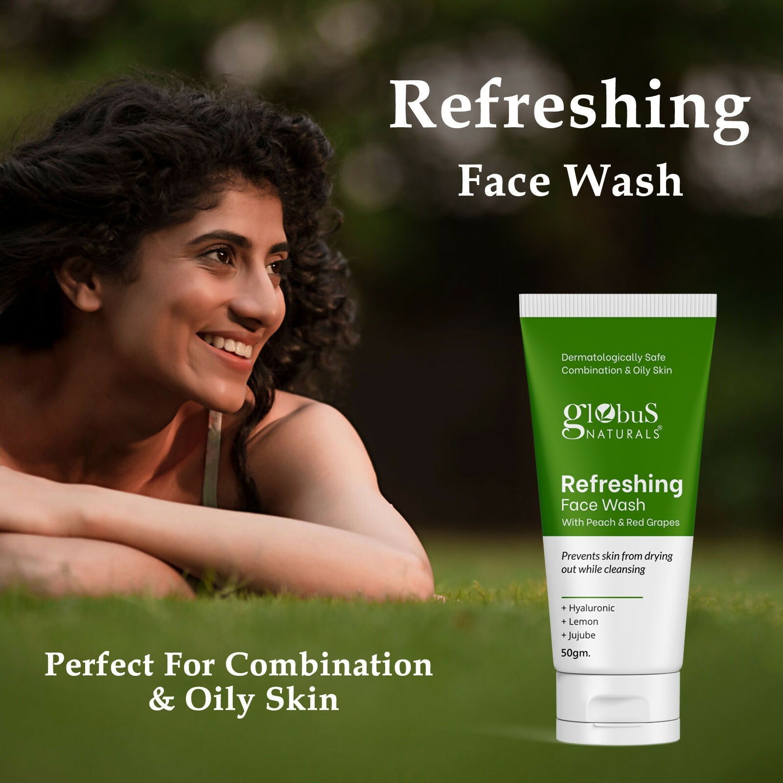 Globus Naturals Refreshing Face Wash with Peach & Red Grapes - Distacart