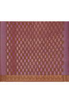 Joban Fashion Plum Purple Crepe Chiffon Pure Handloom Banarasi Silk Saree