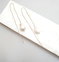 Bling Accessories Baroque Pearl Fine Chain Drop Earrings - Distacart