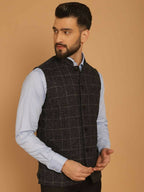Even Apparels Pure Wool Nehru Jacket - Black
