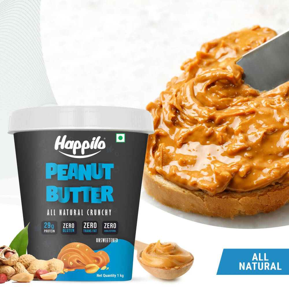 Happilo All Natural Unsweetened Peanut Butter Crunchy